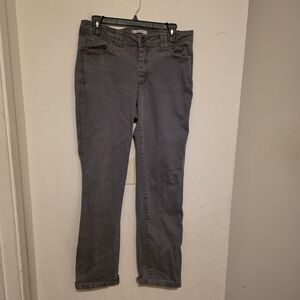 Lee Gray Classic Fit Straight Leg  Button Zip Pants Pockets . Size 10